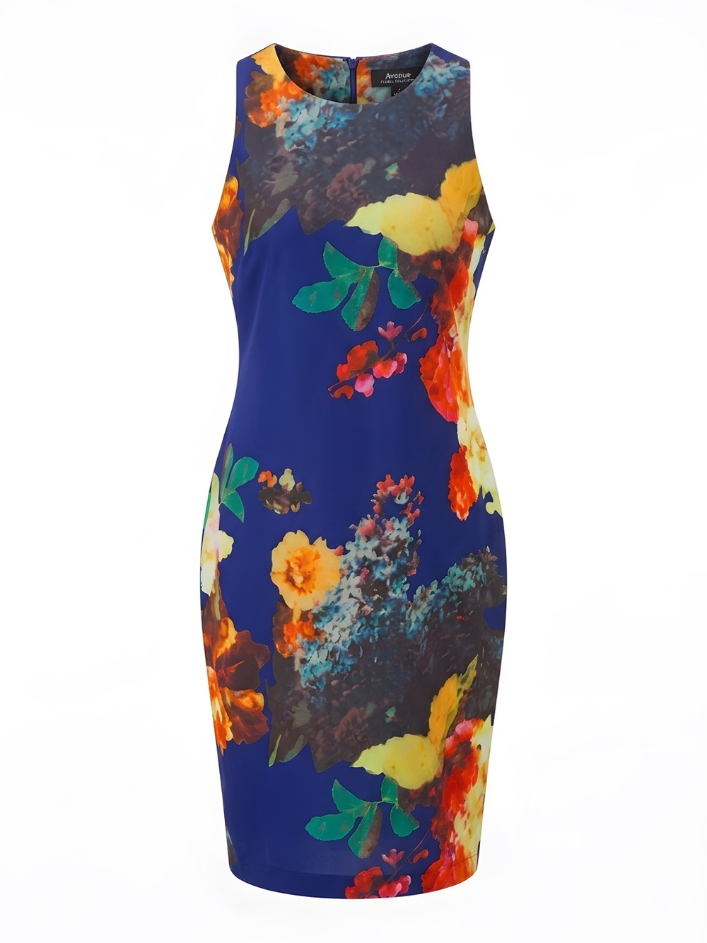 New York & Company Navy Floral Midi Sheath Dress
